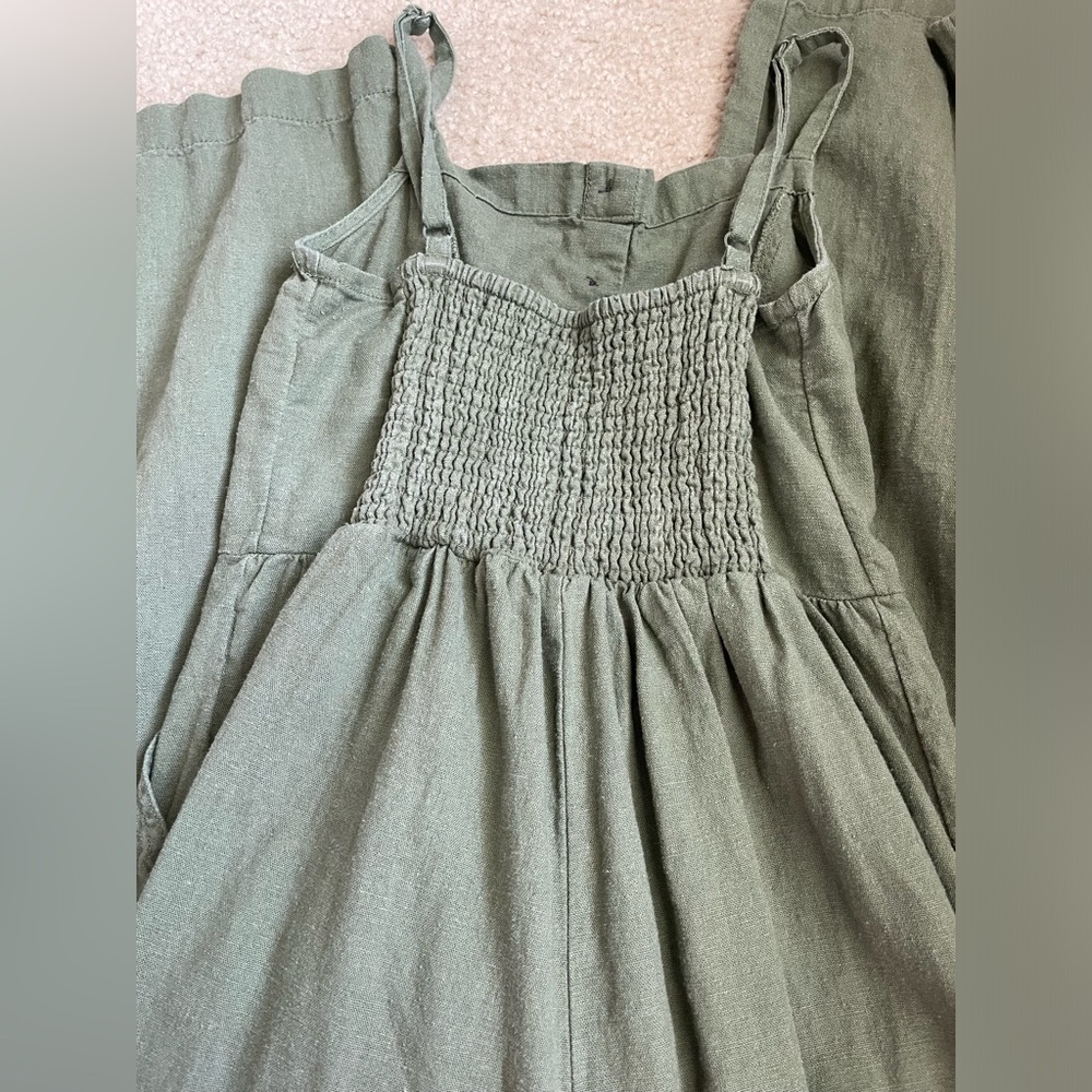 Old Navy Olive Green Linen Jumpsuit - Picture 5 of 6